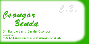 csongor benda business card